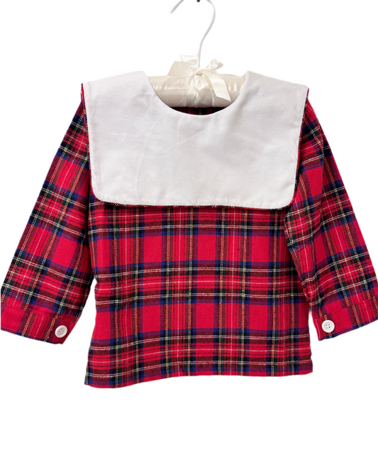 Boys Red Tartan Long Sleeve Set