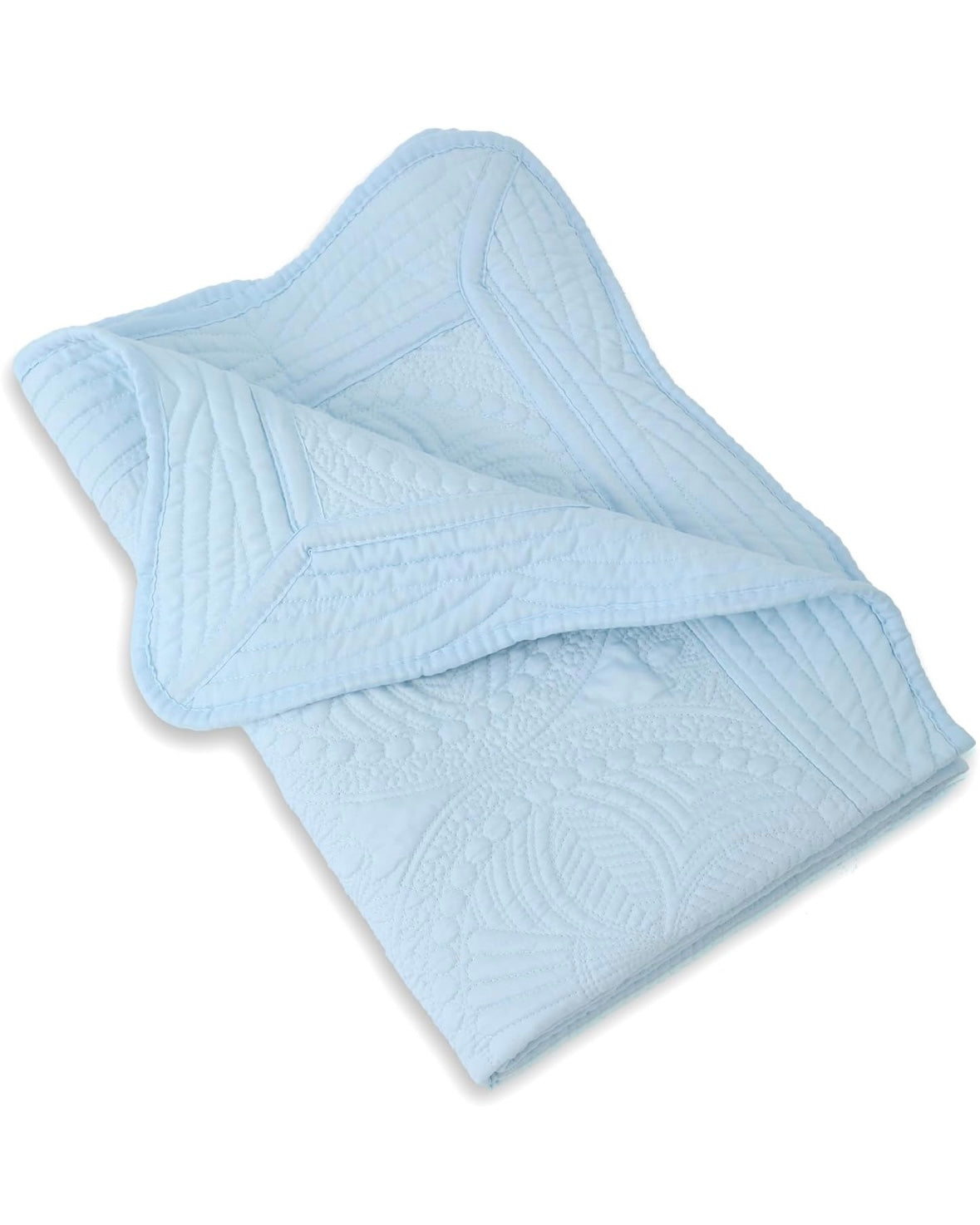 Heirloom Quilted Baby Blanket with Waved Edge