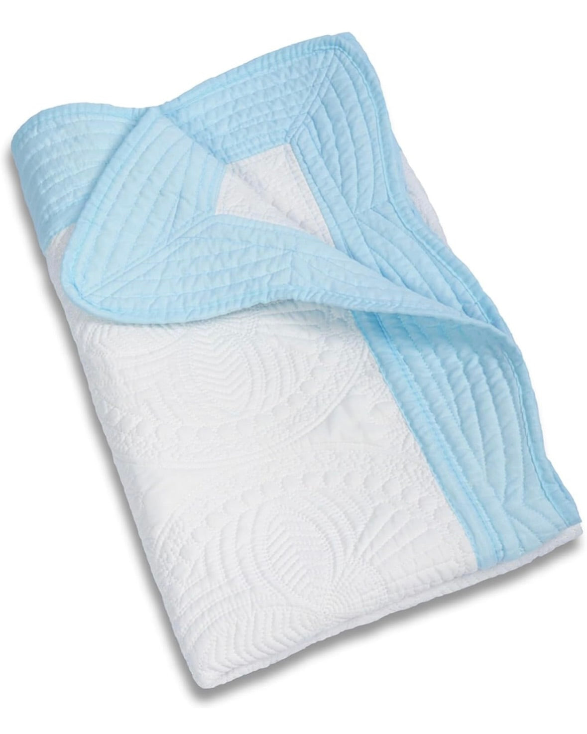 Heirloom Quilted Baby Blanket with Waved Edge